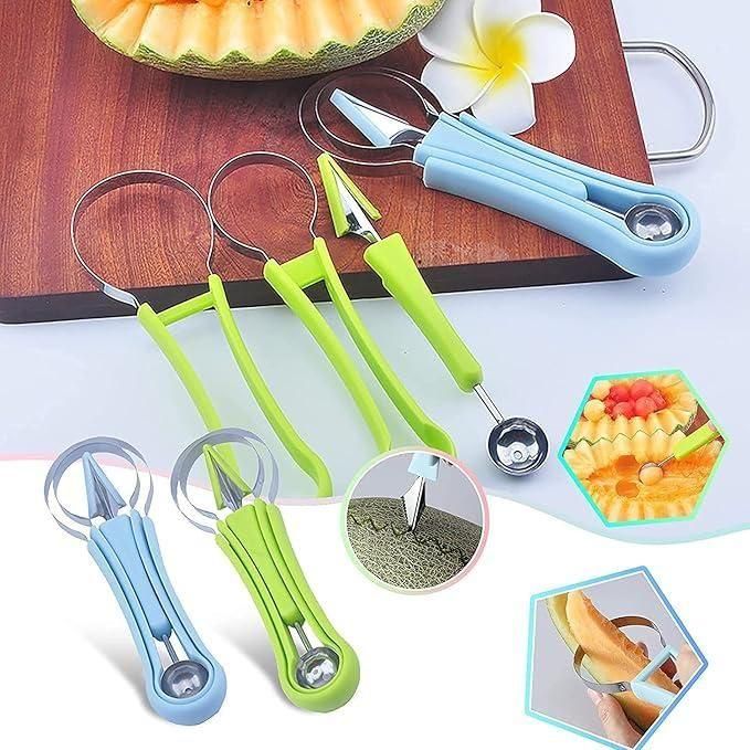 "3-in-1 Fruit Carving Knife – Decorative Cutter"